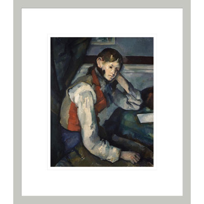 «Boy in a Red Waistcoat» par Paul Cézanne, impression giclée encadrée