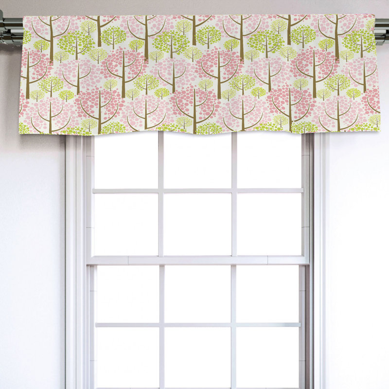 Sateen Floral Ruffled Window Valance