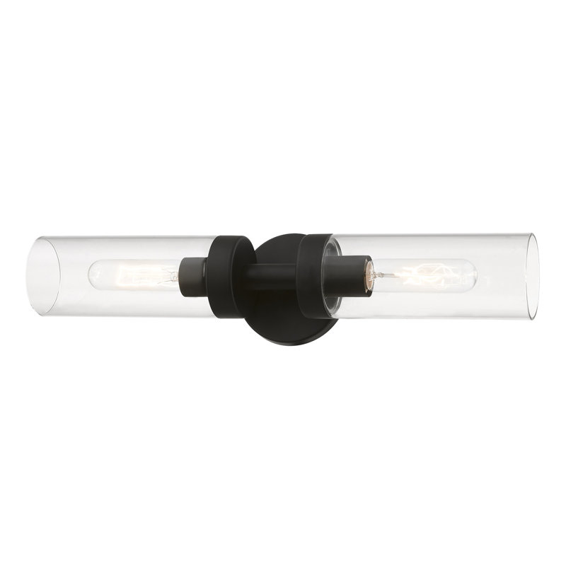 Devia 2-Light Dimmable Wall Sconce, Black