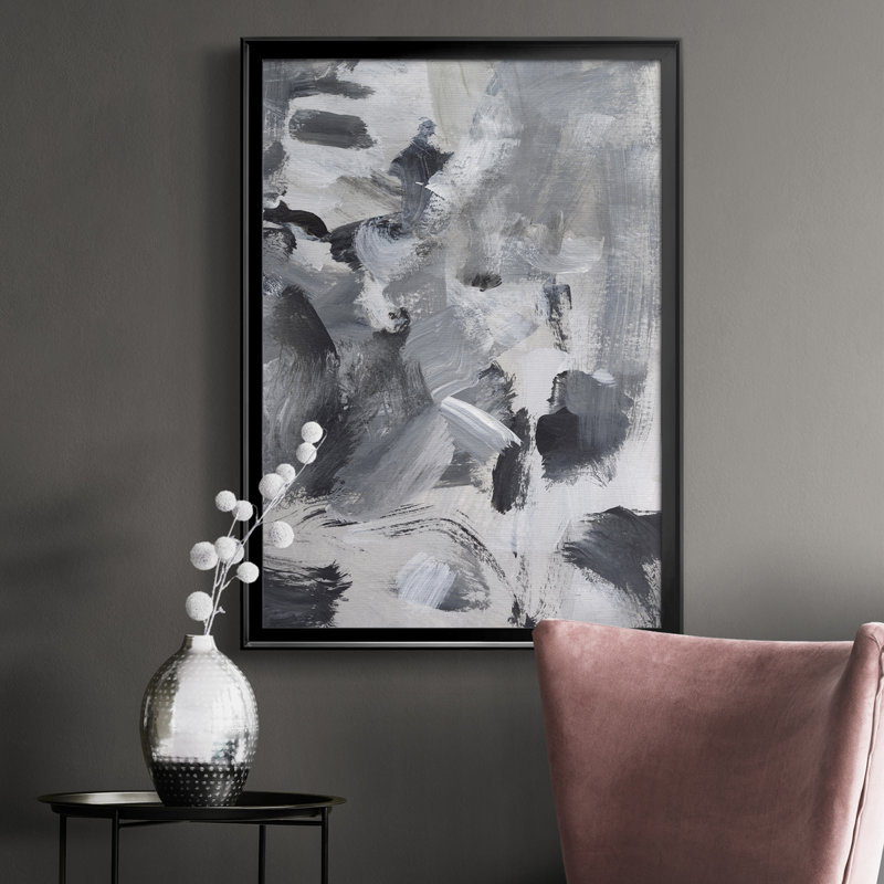 «Black & White Mix II», reproduction sur toile encadrée, Cadre noir, H 30,5 po x l 22,5 po x P 1 po