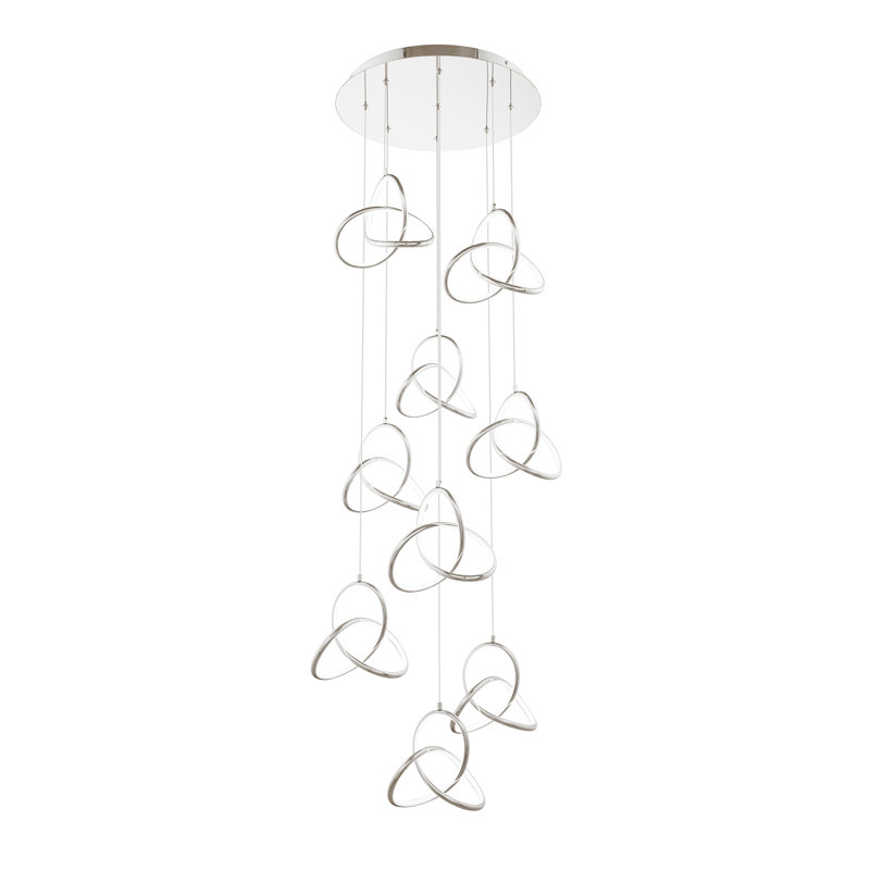Chrome 9-Light LED Pendant with Composite Diffusers