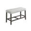 Banc en tissu gris clair Selena avec cadre en bois gris et repose-pieds en bois de 40 po Selena