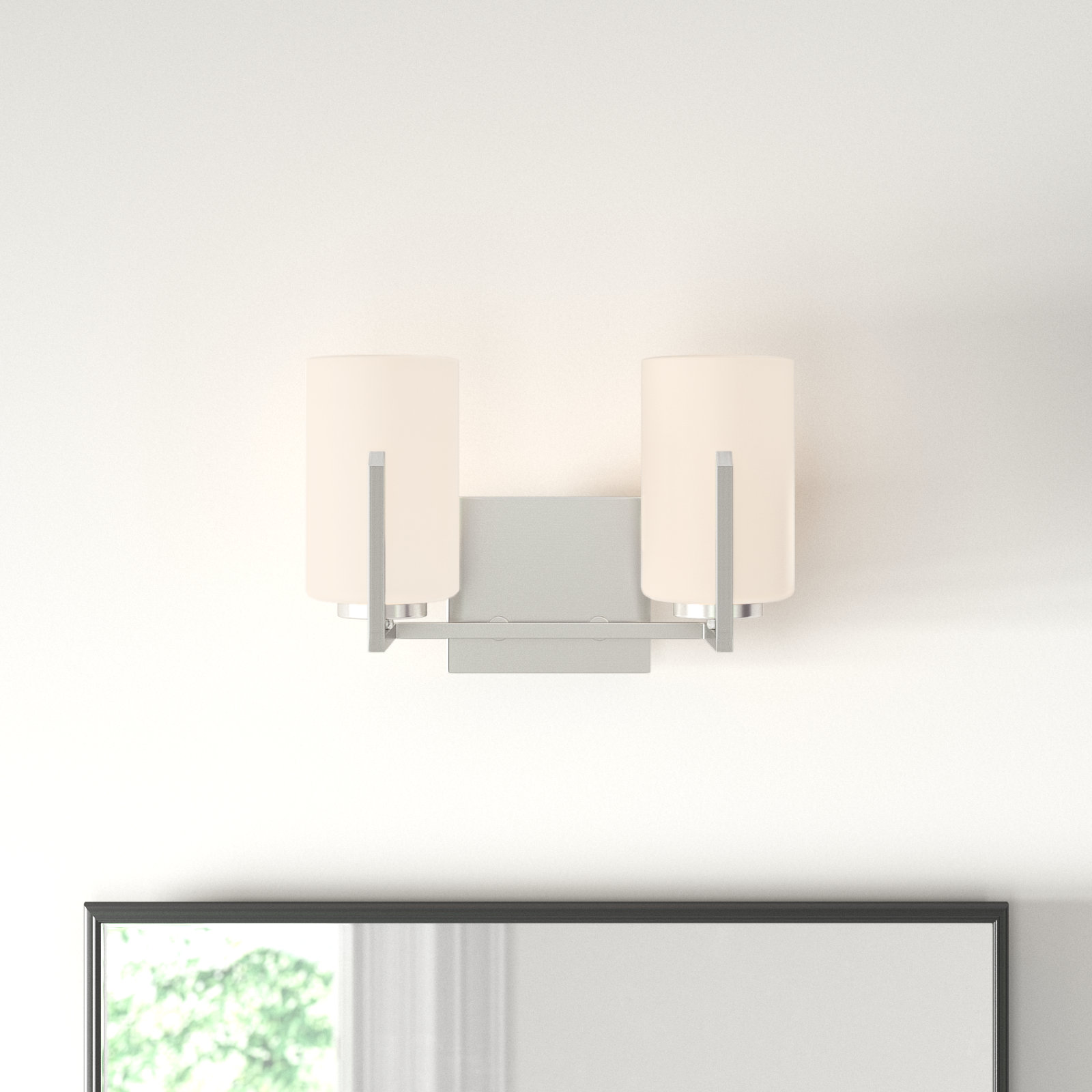 Roni Dimmable Vanity Light, Satin Nickel, 2-Light