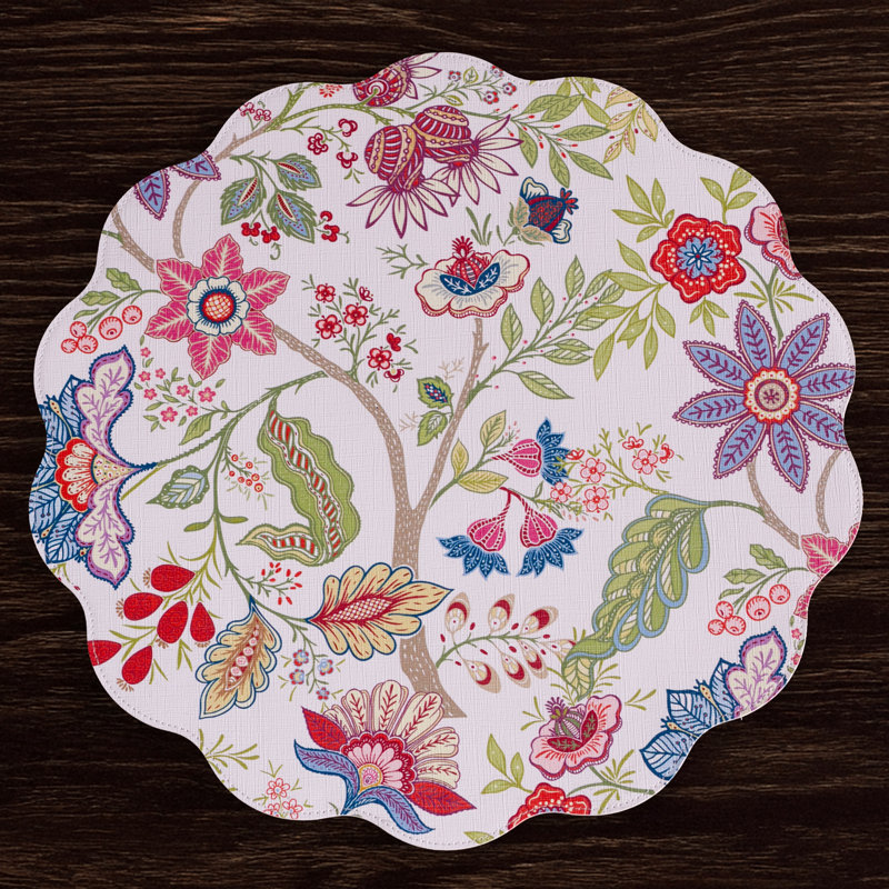 Vida Blooms & Branches Reversible Round Placemats