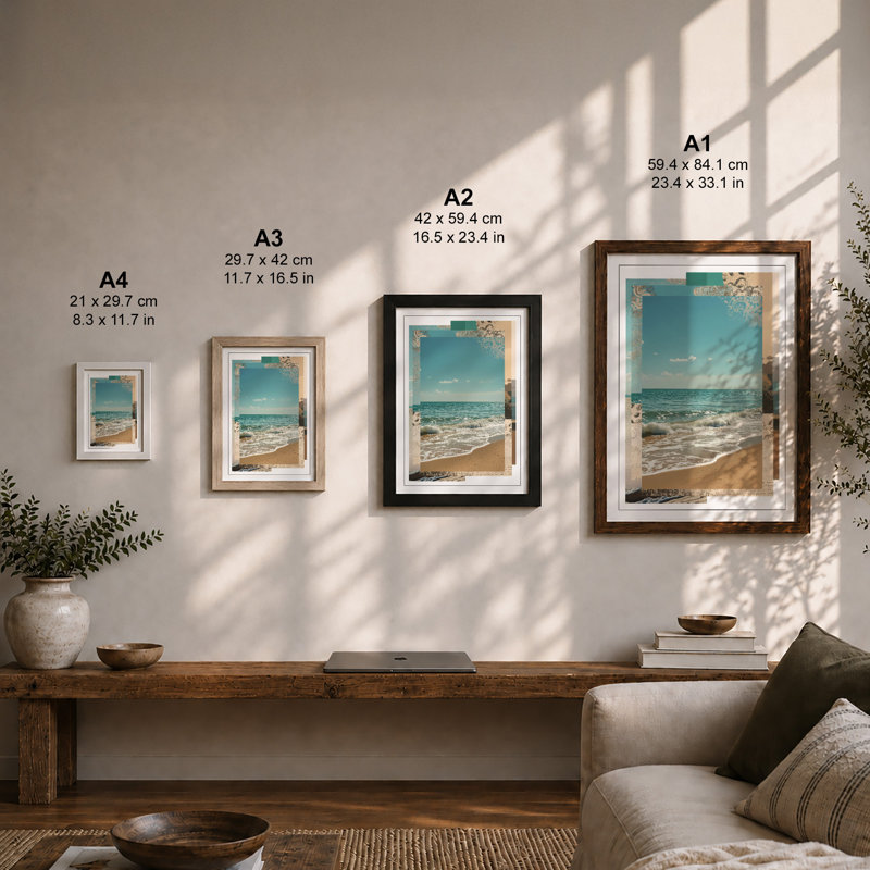 Reverie Coastal - Framed Print, A2 - 59.4 x 42.0 cm, Black