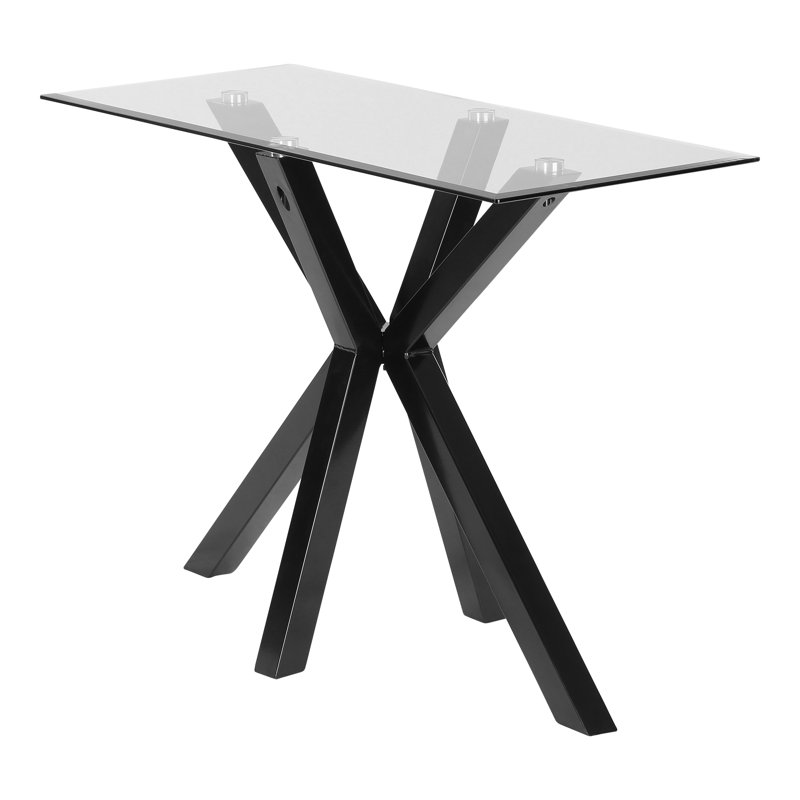 Lola 100cm Glass Top Console Table, Black
