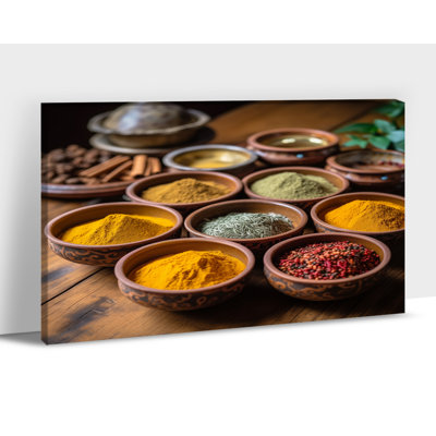 Kitchen Canvas Wall Art Vintage Spice Tableware Painting Prints Rustic Still Life Food Picture Prints Farmhouse Wall Artwork Poster for Kitchen Dining Room Wall Decor Ready to Hang Canvas Art, 12×16 Inches