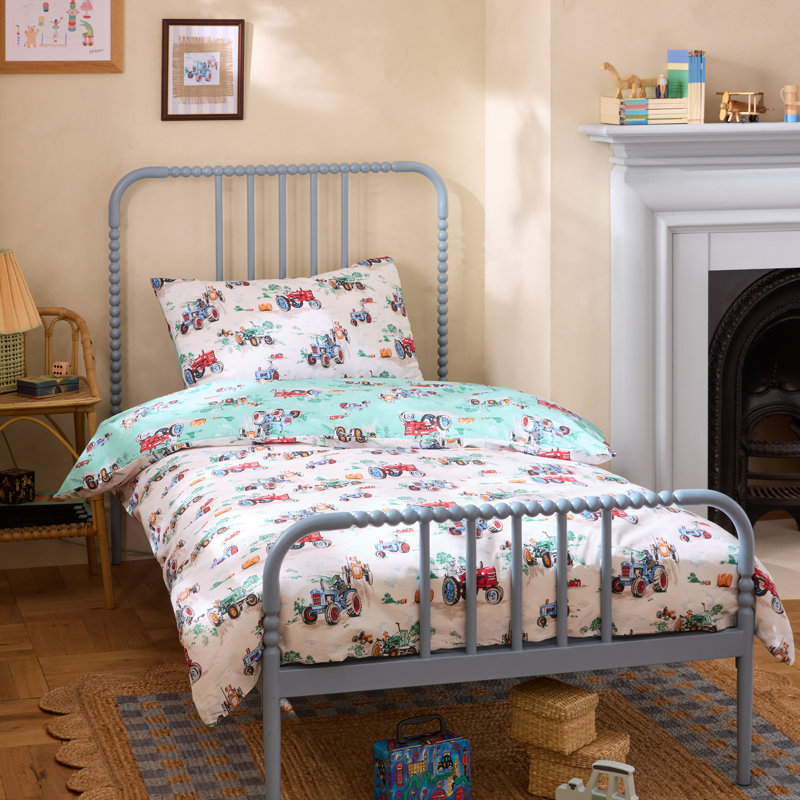 Vintage Tractors Reversible Duvet Cover Set, Double