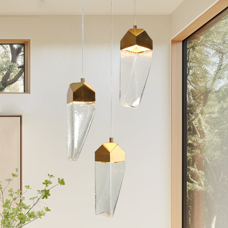 Luminaire suspendu à intensité variable à 3 lumières DEL Chantae Kazuko