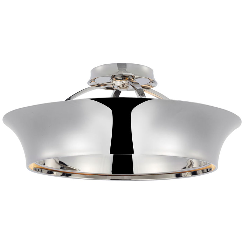Garland 2 - Light LED Semi Flush Mount, Polished Nickel, 3.75" H x 20" W x 20" D, Polished Nickel