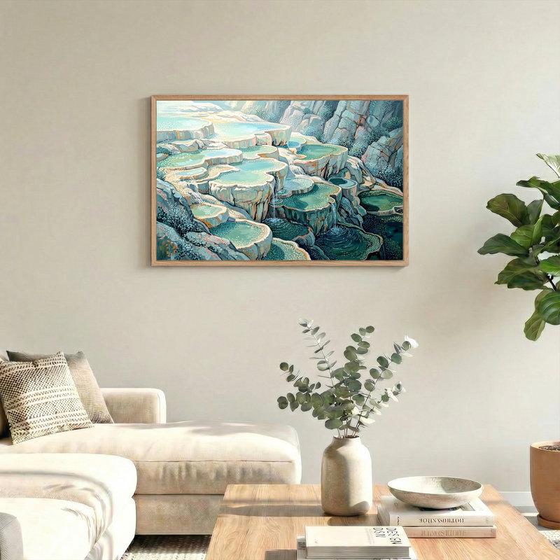 Art mural sur toile vert, 24"H x36"W
