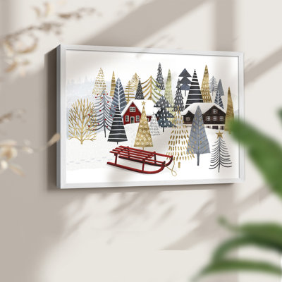 Collection de chalet de Noël A - Reproduction encadrée - Restickable
