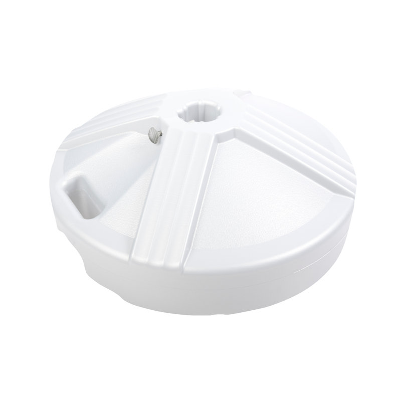 Poids américain: 50 lb Base de parasol d'extérieur ronde remplissable en blanc, Blanc