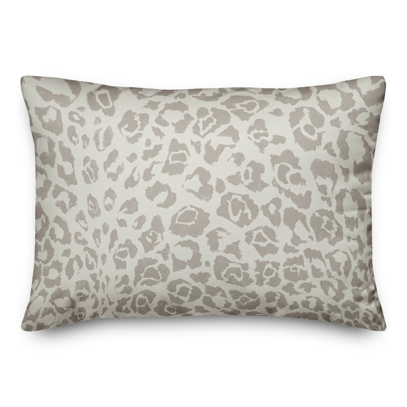 Animal Print Outdoor Reversible Throw Pillow, White