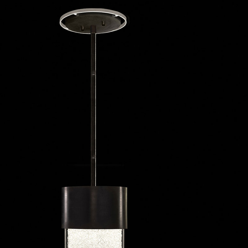 Luminaire suspendu rond BOND 5.5, Transparent, Noir / argent