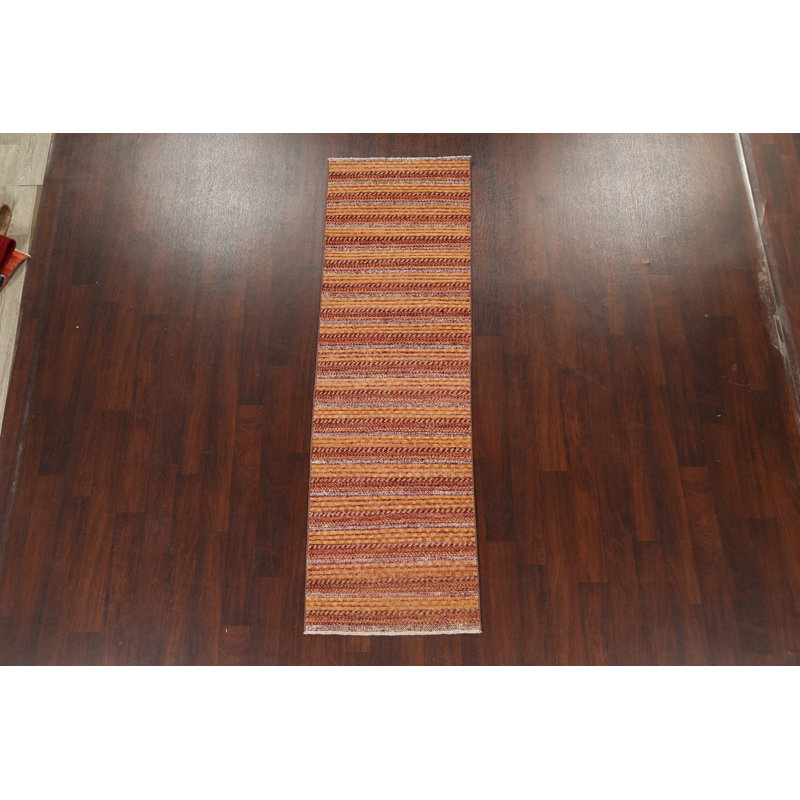 Tapis de couloir oriental à rayures Gabbeh 2 x 8