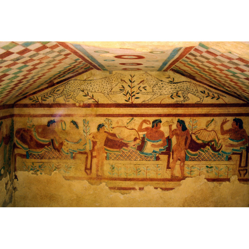 Etruscan Tomb by Lauradibiase - Wrapped Canvas Painting, 30cm H x 46cm W x 3.8cm D