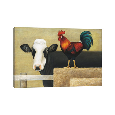 Barnyard Cow by Lowell Herrero - Wrapped Canvas Painting