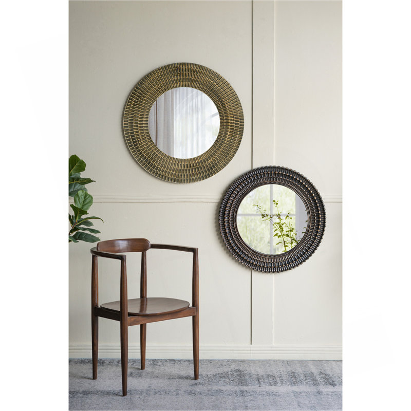 Miroir d'appoint D29.5 ", Gold+Black