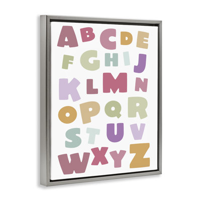 Muted Alphabet Letters Floating Frame, design by Susan Ball