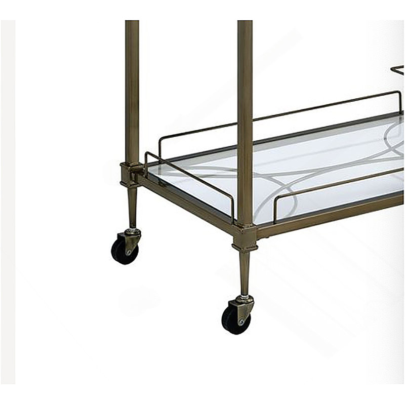 Kitchen Cart, Serving Cart With Glass Shelves