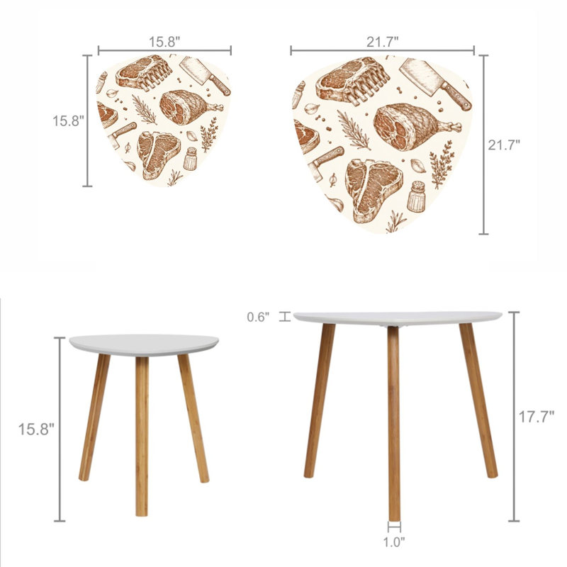 Ensemble de 2 tables basses gigognes Triangle