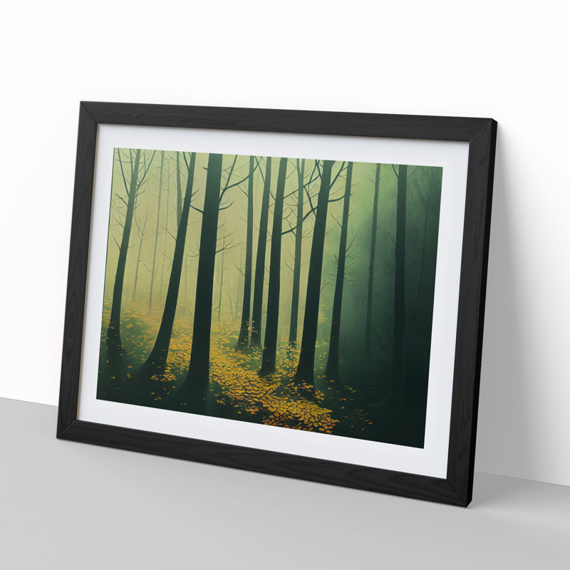 XH1022-6891X Phenomenal Forest - Single Picture Frame Print, 46cm H x 64cm W x 2cm D, Black Framed