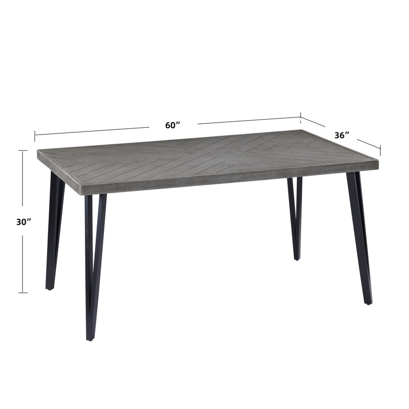 6-person Solid Wood Dining Set, Gray