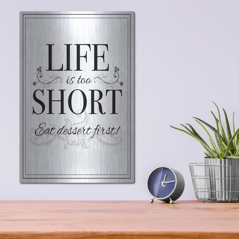  «Life Is Short» par Fiona Stokes-Gilbert, art mural en métal, H 16 po x l 12 po