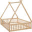 Lit double avec structure et garde-corps en bois naturel pour les nuits calmes-309115218-309115228