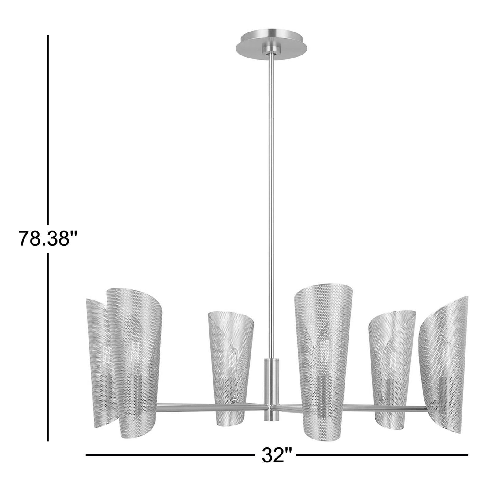 6 - Light Dimmable Linear Chandelier