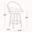 Ensemble de 2 tabourets de comptoir à hauteur fixe, structure en bois de noyer avec tissu brun et repose-pieds en métal noir