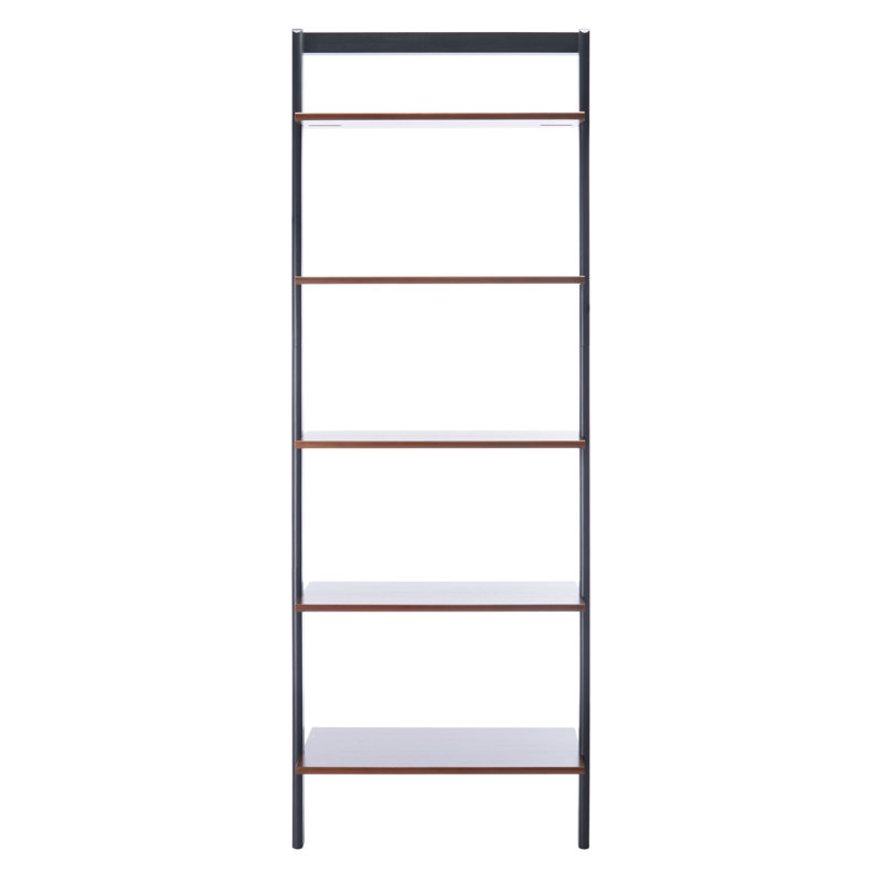 Joe Ladder Bookcase, Honey Brown/Charcoal, 76" H x 28" W x 14" D