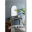 Miroir décoratif arqué en métal doré 24 po x 36 po convenant à la salle de bain, à la chambre à coucher et au mur du vestibule