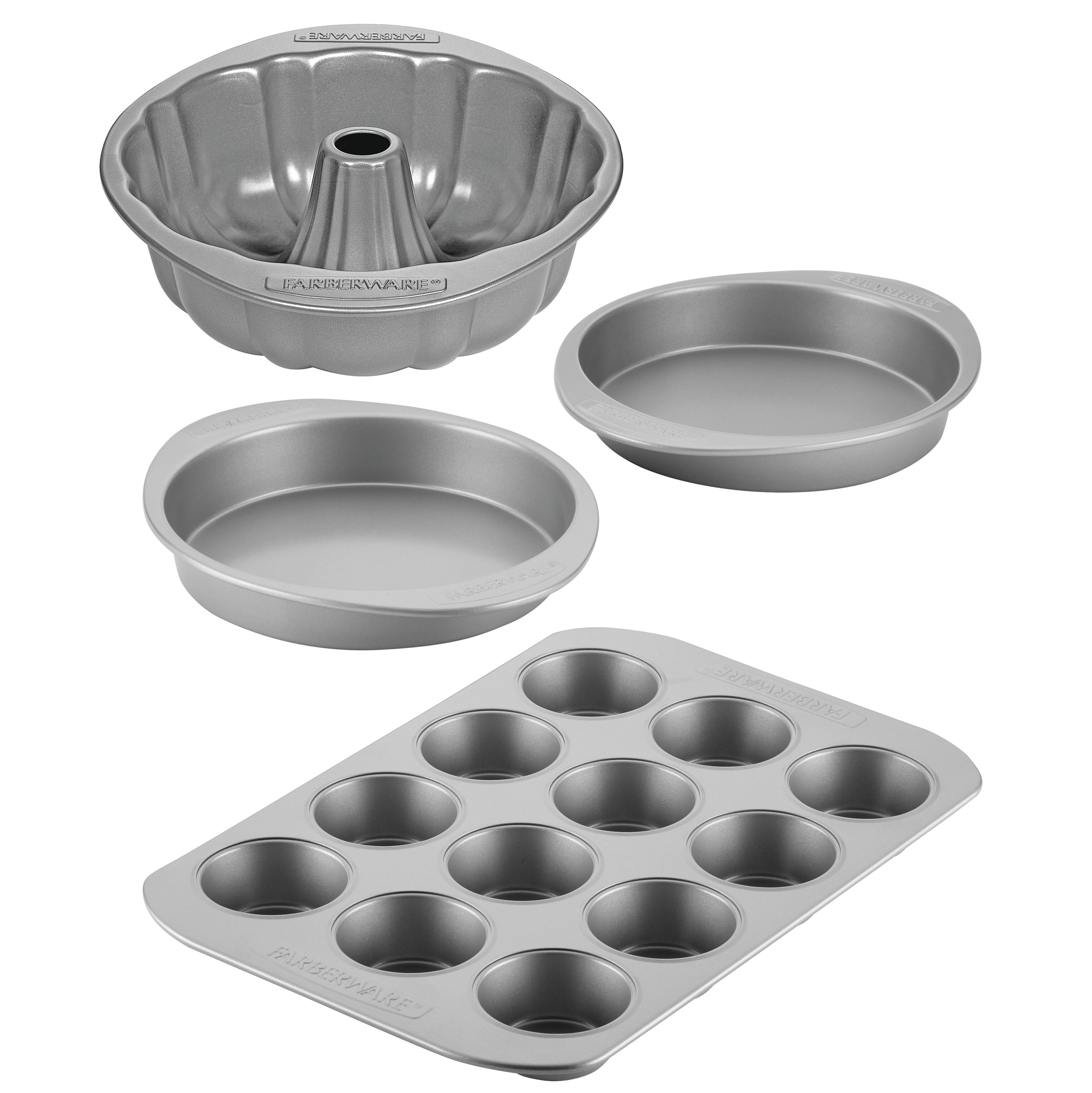 Farberware Bakeware Nonstick Fluted Mold, Cupcake, Muffin, And