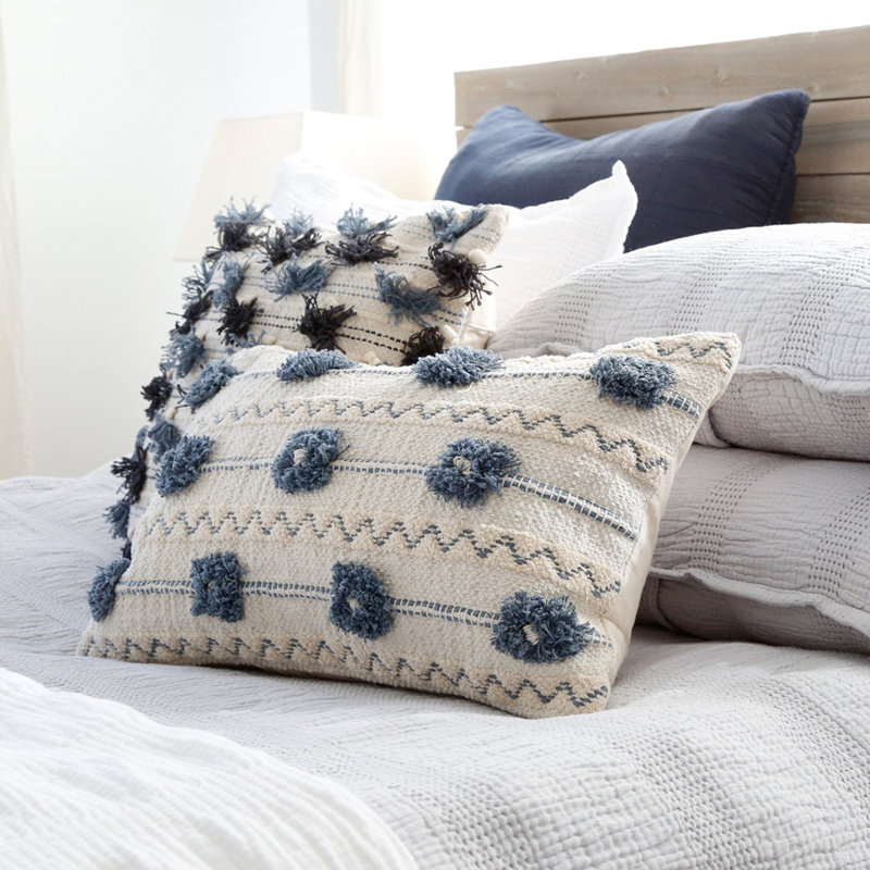 Housse de coussin lombaire rayée en coton Izzy