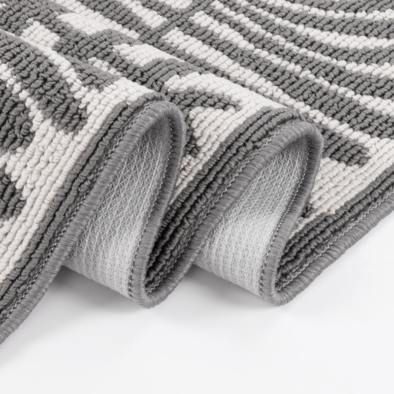 Tapis de couloir antidérapant Boho (ensemble de 3), Gris