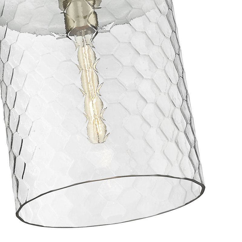 Luminaire suspendu cylindrique à 1 lumière Rennerdale, Or moderne