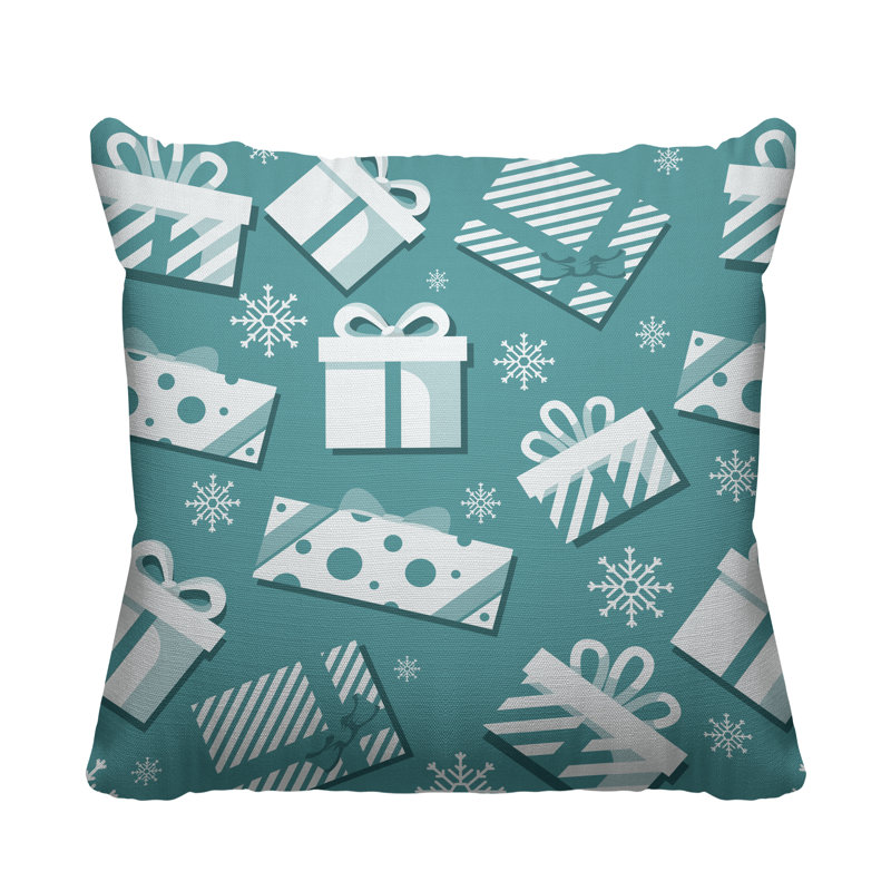 Coussin intérieur / extérieur Christmas Gift, L 17 po x H 17 po, Ciel