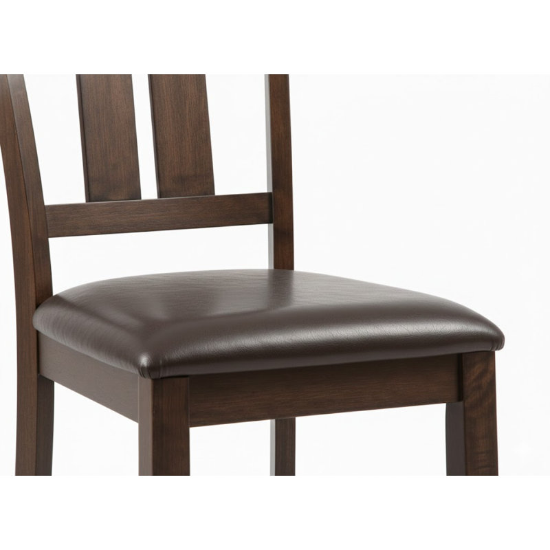 Aero Brown Cherry Faux Leather Mission Back Counter Height Chair Set Of 2