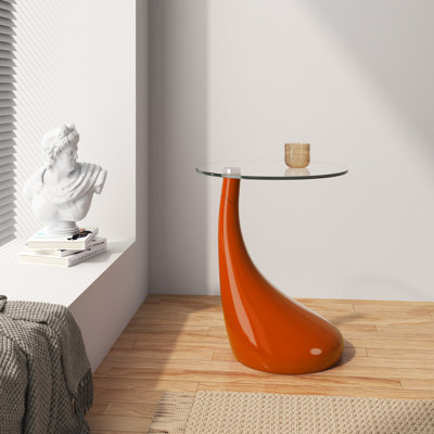 Sioar Glass Top End Table