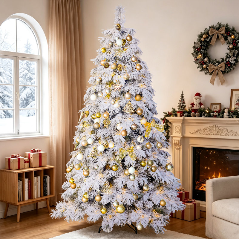 Arbre de Noël enneigé pré-éclairé, 8'