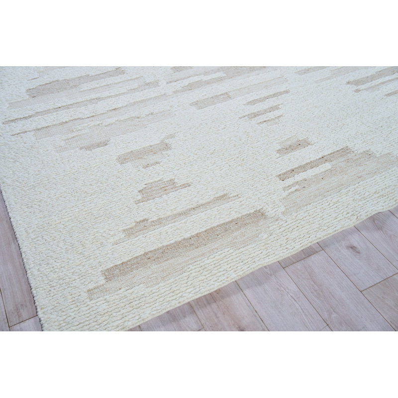 Canyon Wool Area Rug in Ivory/Beige, Rectangle 8' x 10'