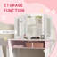 Ensemble de coiffeuse Harriet Bee Kids, table de maquillage 2 en 1, table de jeu avec tabouret à miroir pliant, tablette de rangement, plateau amovible, pour petites filles de 3 à 8 ans, blanc