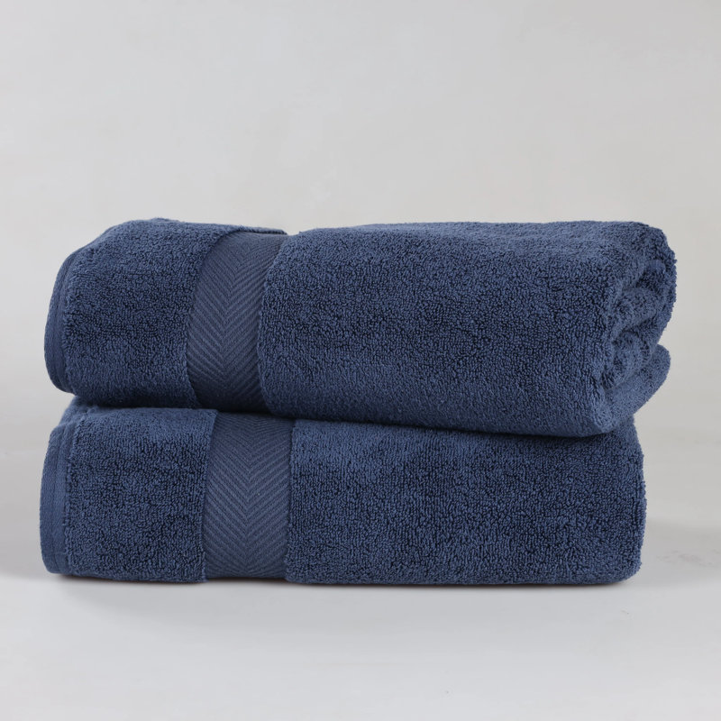 Rane Plush Cotton Bath Sheet, Midnight Navy