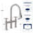 Bridge Kitchen Faucet with Cross Handle, Pull Down Sprayer, 8 Inch 3 Holes Widespread Sink Faucet-63609096