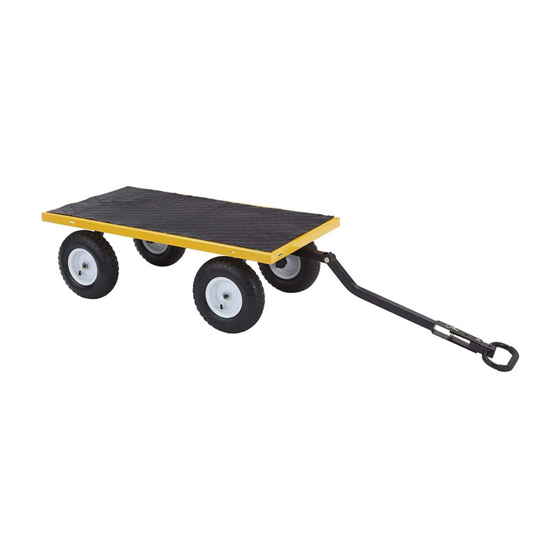 Yellow Heavy Duty Steel Utility Cart with Mesh Bed