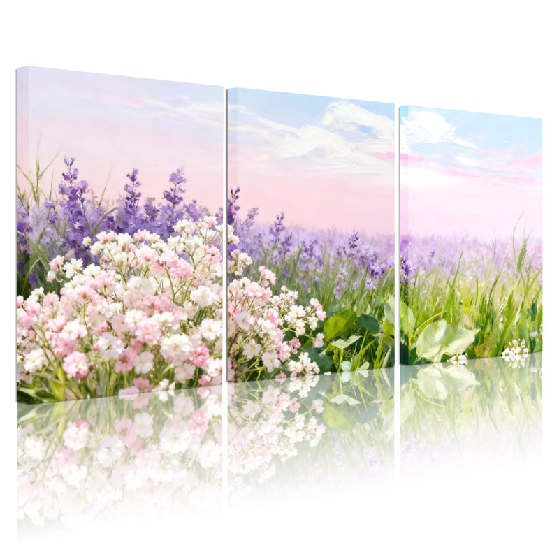 Ensemble de 3 reproductions d'art sur toile, H 30 po x l 60 po