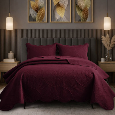 Floral Embossed Quilt Set