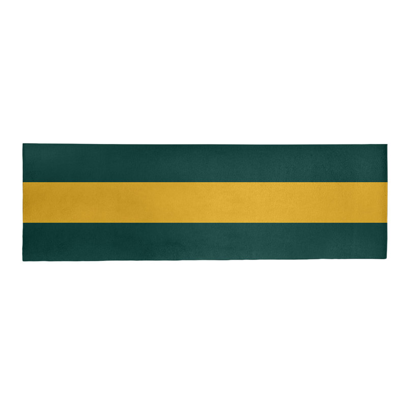Tapis vert kelly/or à tissé plat Oakland, Tapis de couloir 2 pi 6 po x 8 pi